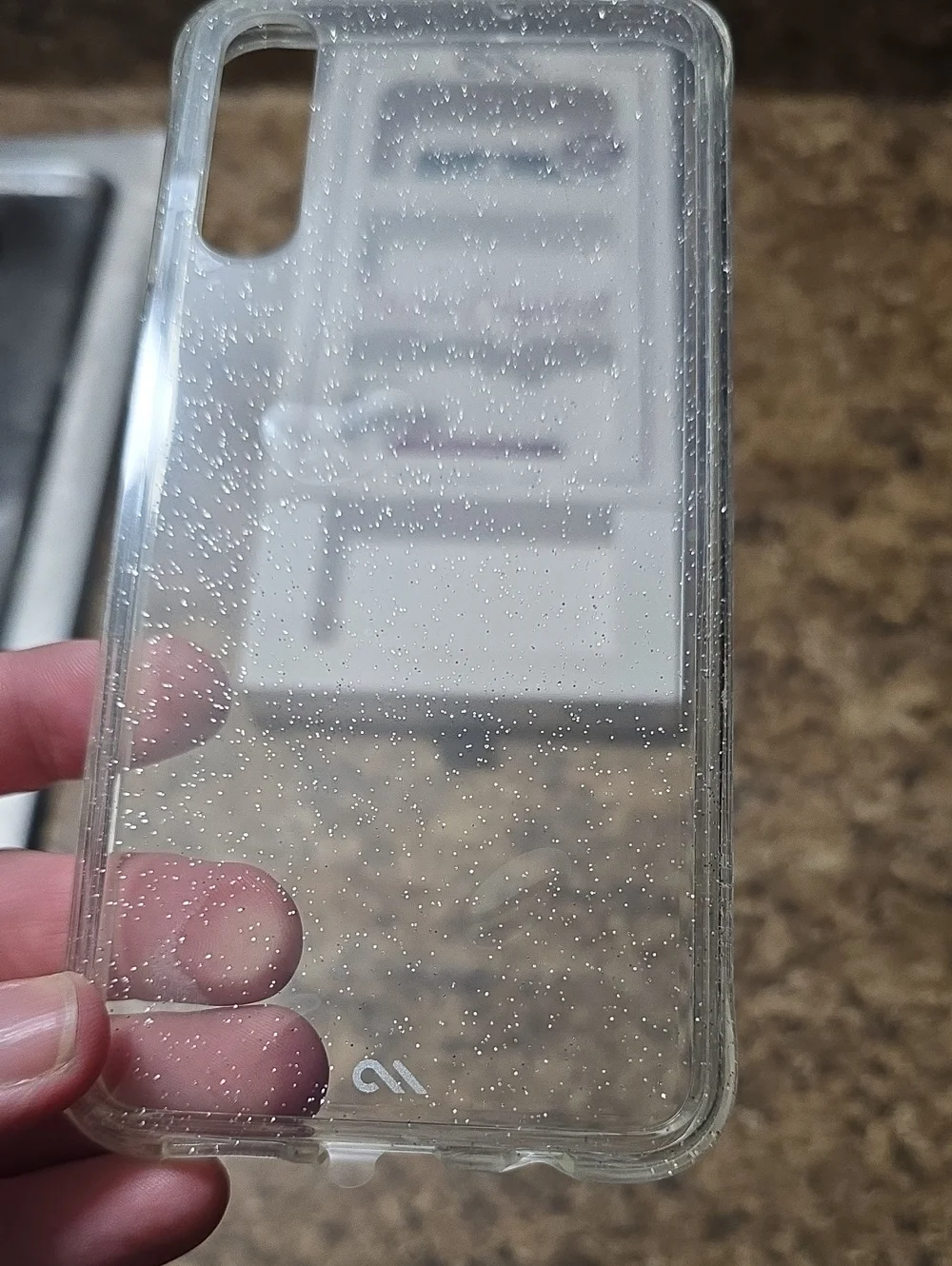 case-mate Sheer Crystal Clear Sparkle Phone Case - Clear with Silver Glitter NWT